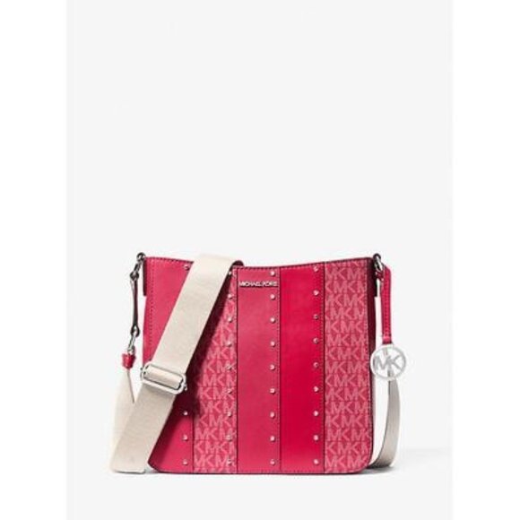 Michael Kors Jet Set Small Studded Patchwork and Signature Logo Crossbody NWT - Picture 1 of 3